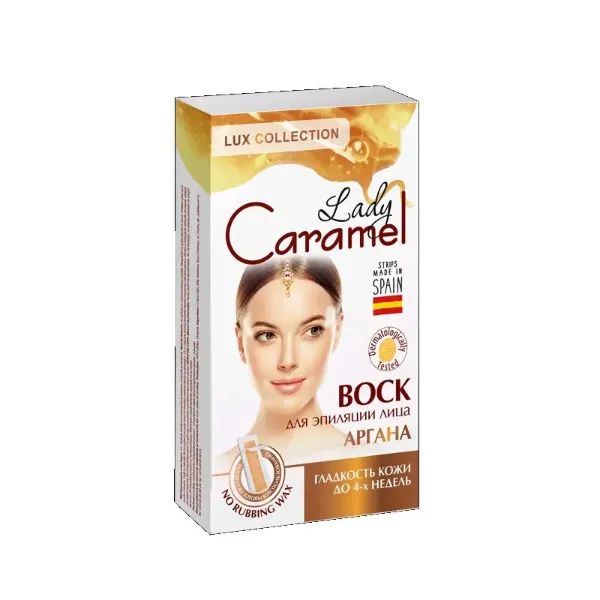 %Віск для епіляції обличчя Lady Сaramel Аргана смужки №12