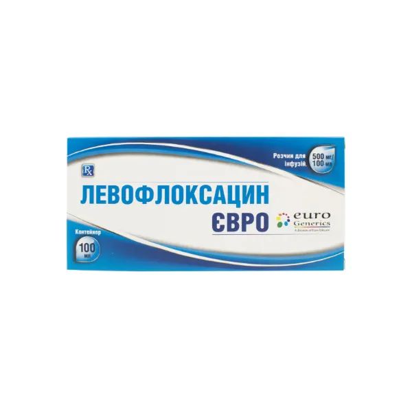 %Левофлоксацин Евро раствор для инфузий 500 мг/100 мл контейнер пвх 100 мл
