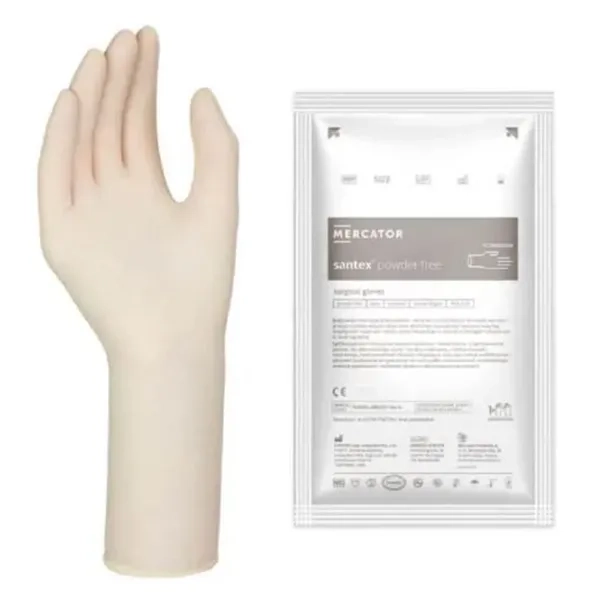 %Перчатки хирургические латексные стерильные без пудры santex pf размер 8 пара