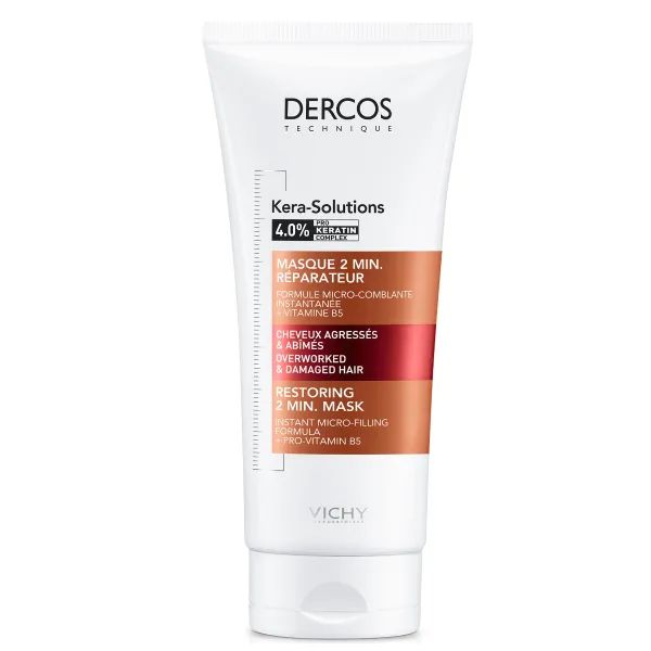 Поновлююча 2-хвилинна маска Vichy Dercos Kera - Solutions для реконструкції поверхні пошкодженого ослабленого волосся 200 мл