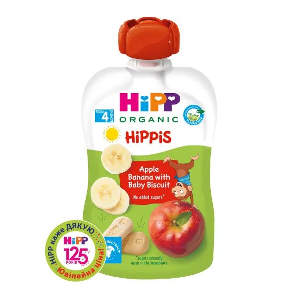 %Пюре HiPP яблуко банан печиво 100 г