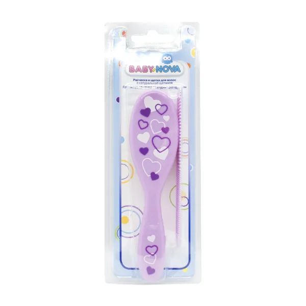 %Набор Baby-Nova 33224-1 расческа + щетка из натуральной щетины