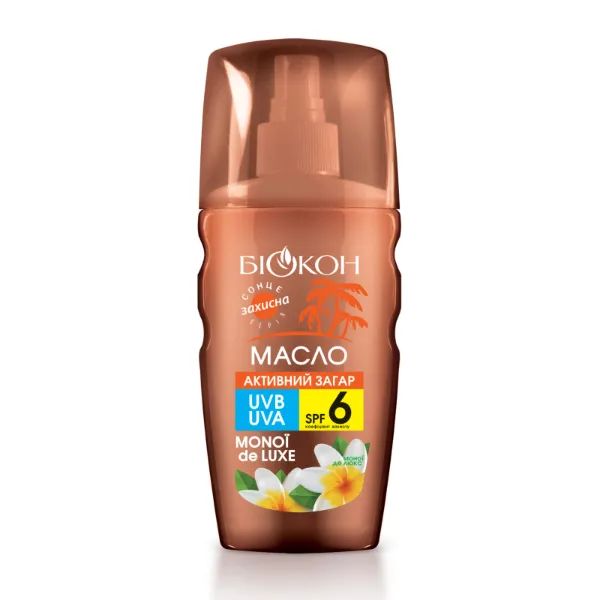 %Олія для тіла Біокон активний загар SPF 6 моно де люкс 160 мл