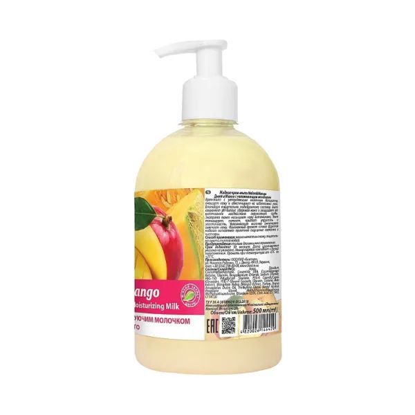 %Рідке крем-мило Bioton Cosmetics диня і манго дой-пак 500 мл
