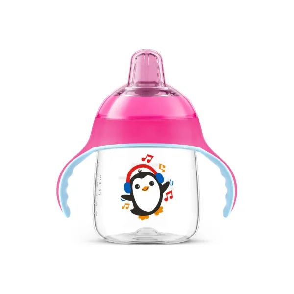 %Чашка-непроливайка Philips Avent 747/03 з м'яким носиком і ручками рожева 260 мл