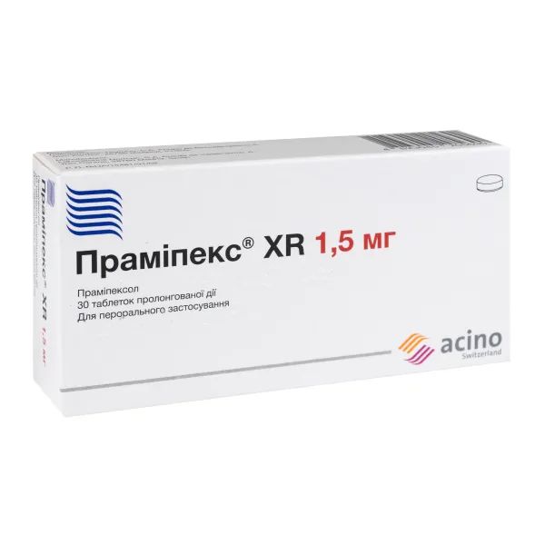 %Праміпекс xr таблетки пролонгованої дії 1,5 мг №30