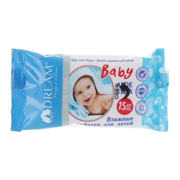 %Влажные салфетки Air Dream алоэ №15