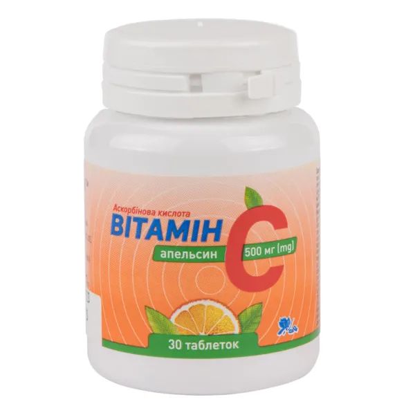 Вітамін С жувальні таблетки апельсин 500мг №30