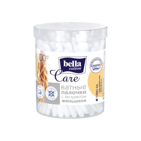 %Палочки ватные Bella cotton экстракт женьшеня №100
