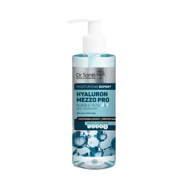 %Гель для вмивання 2 в 1 Dr. Sante Hyaluron Mezzo Pro Bubble Gel 200 мл