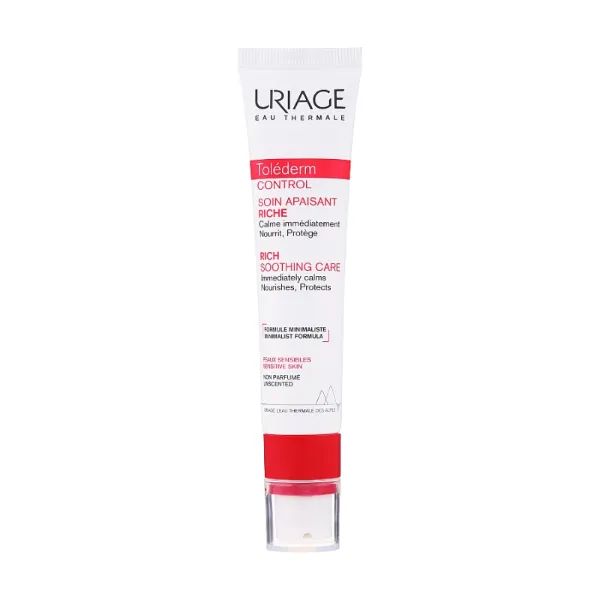 %Заспокійливий крем для чутливої шкіри обличчя Uriage Tolederm Control Rich 40 мл