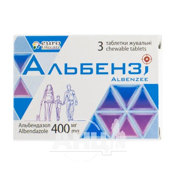 %Альбензи таблетки жевательные 400 мг №3