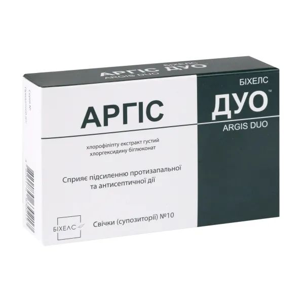 %Аргіс дуо супозиторії 1,4 г №10
