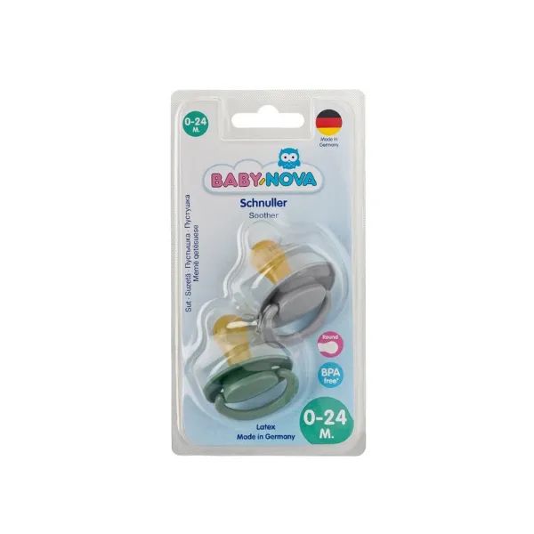 %Пустушка Baby-Nova 23500-3 кругла латексна моно №2