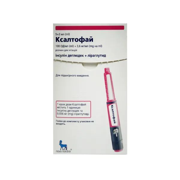 %Ксалтофай раствор для инъекций 100 ме/мл+3,6мг 3 мл картридж в шприц-ручке  №5