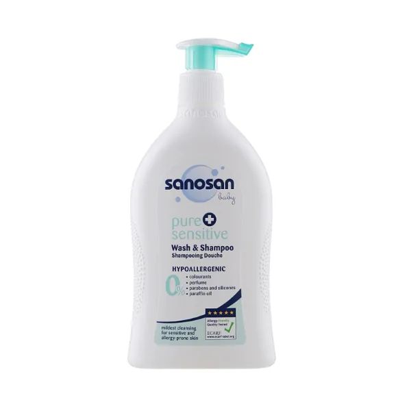 %Засіб для купання Sanosan Baby Pure & Sensitive 2в1 400 мл