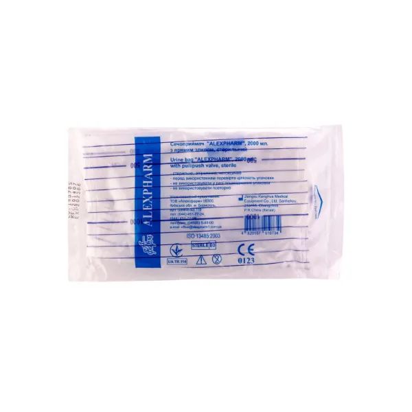 %Сечоприймач Alexpharm зі зливом (прямий) 2 л