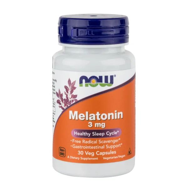 %Мелатонін NOW Melatonin 3 мг капсули №30