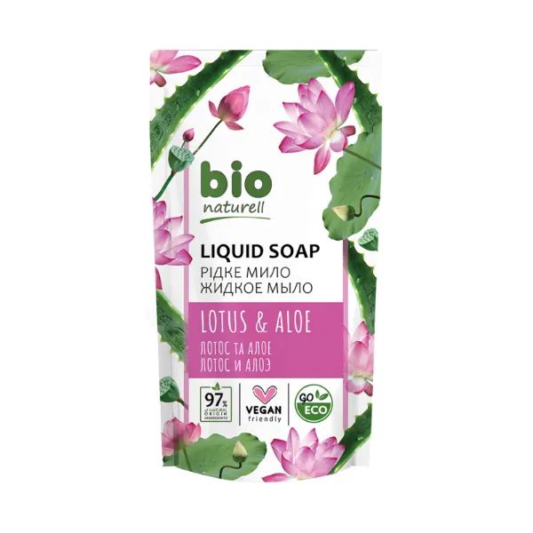 %Рідке мило Bio Naturell лотос та алое дой-пак 460 мл