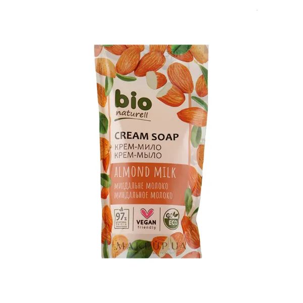 %Мило рідке Bio Naturell мигдаль та молоко дой-пак 460 мл