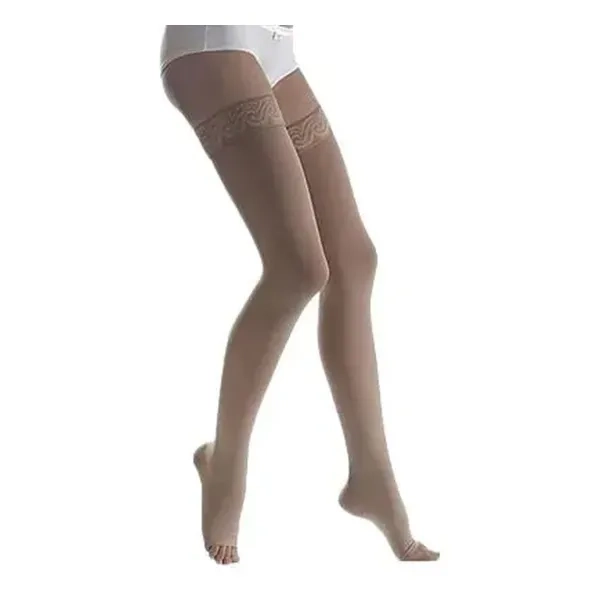 %Чулки компрессионные Lauma Medical AG 306 без мыска с кружевом 2 класс компрессии хлопок цвет натуральный размер 1D