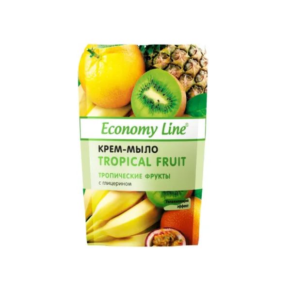 %Рідке крем-мило Economy Line тропічні фрукти дой-пак 460 г