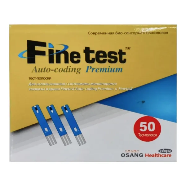 %Тест-смужки для глюкометра Finetest Auto-coding Premium №50