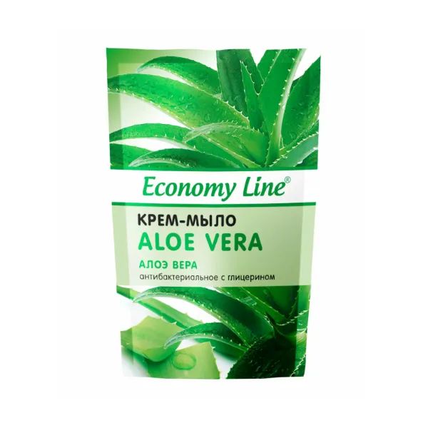 %Жидкое крем-мыло Economy Line с глицерином алоэ вера дой-пак 460 г