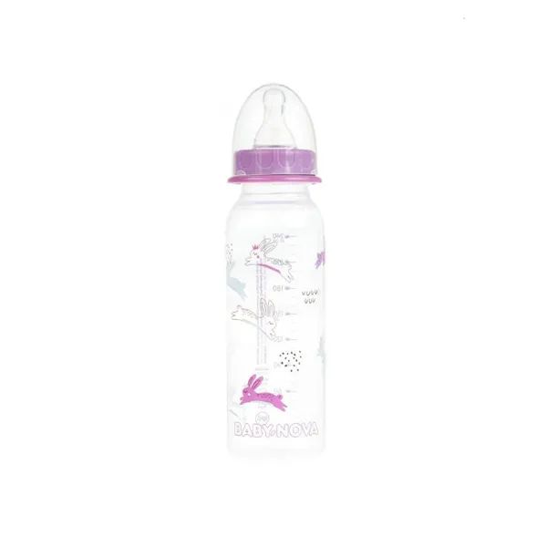 %Пляшечка для годування Baby-Nova 47011-2 декор для дівчаток 240 мл