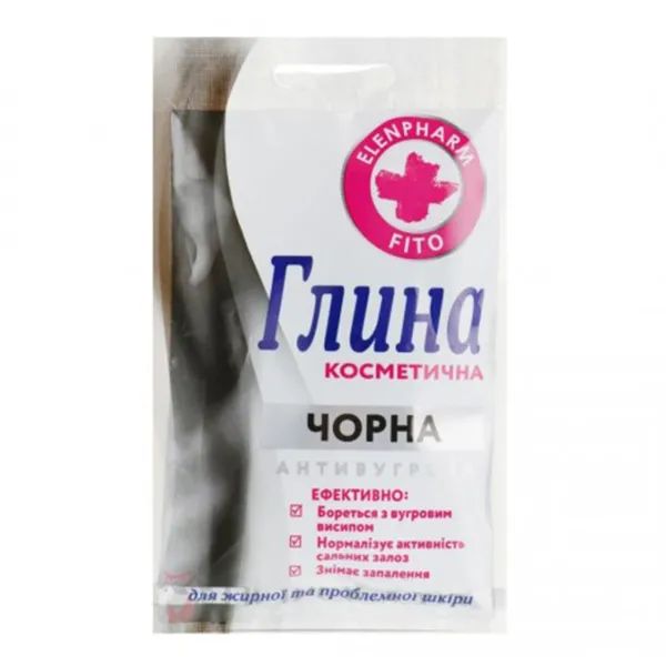 %ELENPHARM FITO ГЛИНА ЧЕРНАЯ КОСМЕТ. АНТИУГР. 35Г  2338