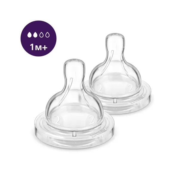 %Соска силиконовая Philips AVENT Анти-Колик медленный поток от 1 мес. (SCY762/02) №2