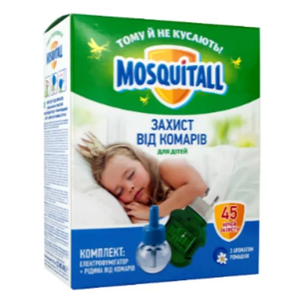 Комплект від комарів Електро-фумігатор+рідина Mosquitall Москітол Ніжний захист для дітей на 30 ночей