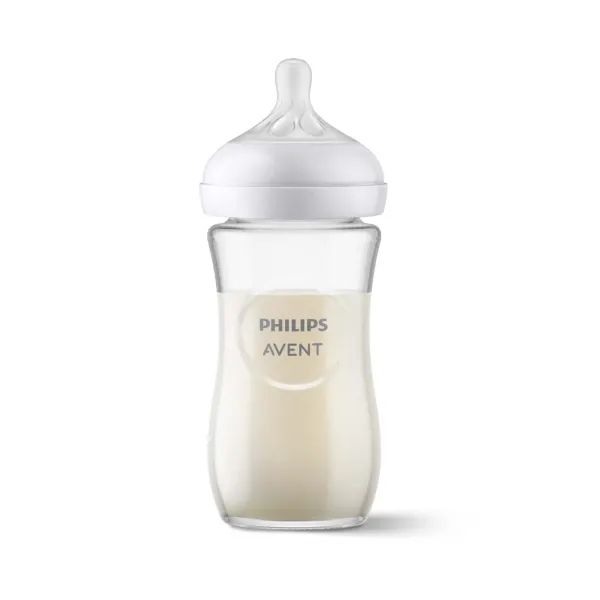 %Скляна пляшечка для годування Philips AVENT Natural Природний потік 240 мл (SCY933/01)