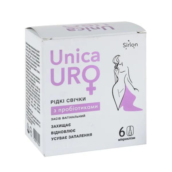 Засіб для інтимної гігієни профілактичний Рідкі свічки з пробіотиками UnicaUro 9мл №6