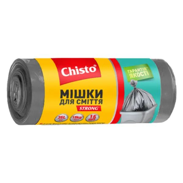 ПАКЕТЫ Д/МУСОРА CHISTO STRONG 35Л №15 7775