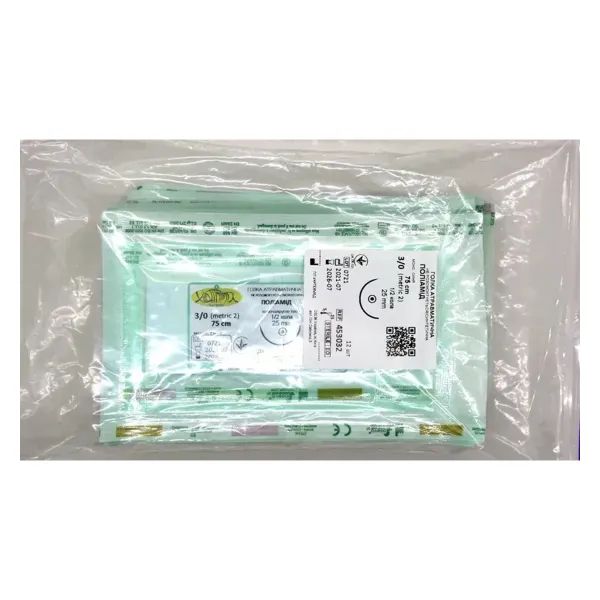 ПОЛИАМИД МОНО 3/0 20ММ 1/2 75 СМ КОЛ. 453090