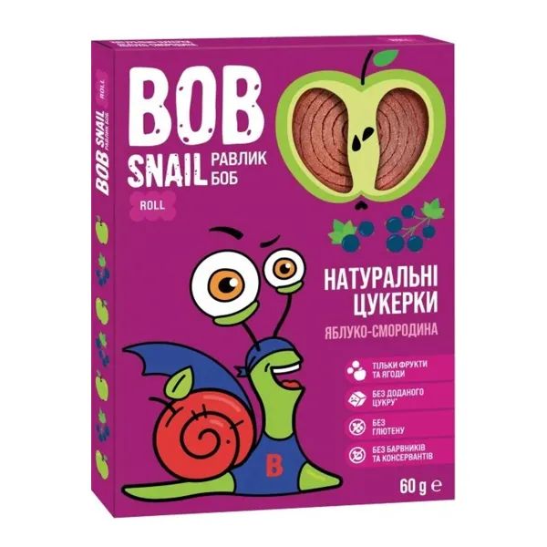 %КОНФЕТЫ ФРУКТОВЫЕ БЕЗ САХАРА УЛИТКА БОБ ЯБЛОКО СМОРОДИНА 60Г 5435