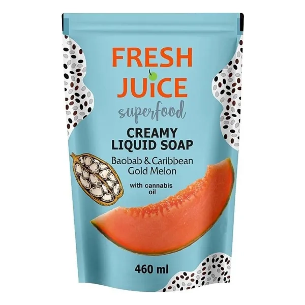 %FRESH JUICE КРЕМ-МЫЛО ЖИД. BAOBAB & CARIBBEAN GOLD MELON (БАОБАБ, ДЫНЯ) ДОЙ ПАК 460МЛ 43331