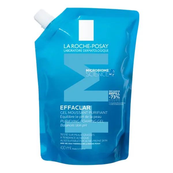 %Гель-мусс La Roche Posay Эфаклар+М для очищения проблемной кожи 400 мл рефил (сменный блок)