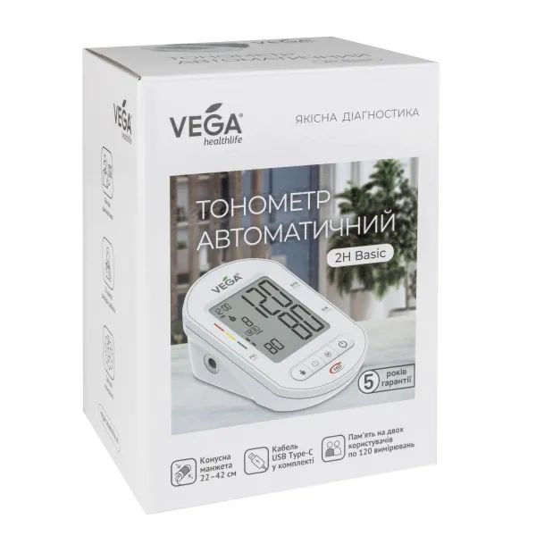 %Автоматичний тонометр VEGA 2H BASIC