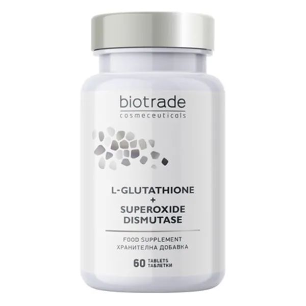 %Антиоксидантный комплекс для омоложения и против пигментации Biotrade L-Glutathione 200 мг + Superoxide Dismutase №60