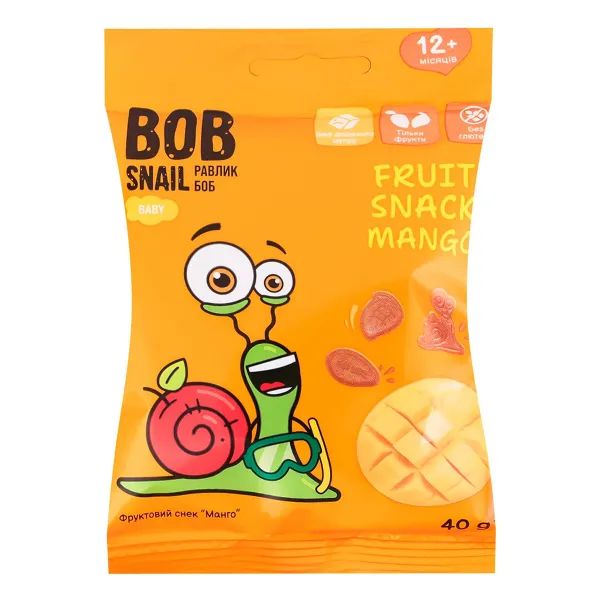 %Снек фруктовий Равлик Боб Bob Snail манго 40 г
