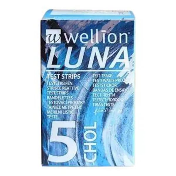 %Тест-полоски для тестирования уровня холестерина в крови Wellion LUNA №5