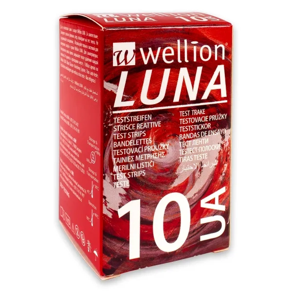 %Тест-полоски для тестирования уровня мочевой кислоты в крови Wellion LUNA №10