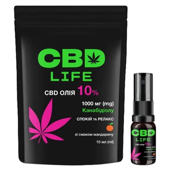 %CBD масло с каннабидиолом 10% со вкусом мандарина спрей оральный флакон 10 мл
