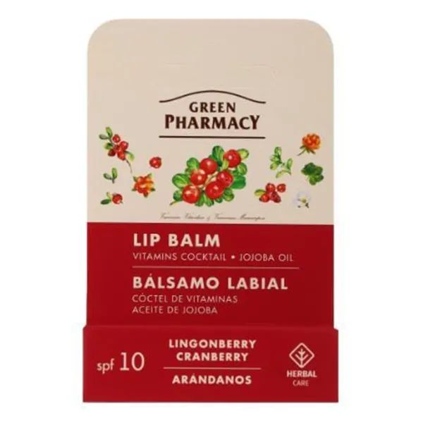 Бальзам для губ Green Pharmacy витаминный коктейль Брусника и Клюква 3,6 г
