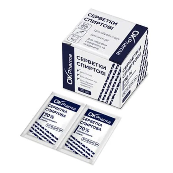 САЛФЕТКА СПИРТ. 10Х10СМ №30 OK PHARMA  0950