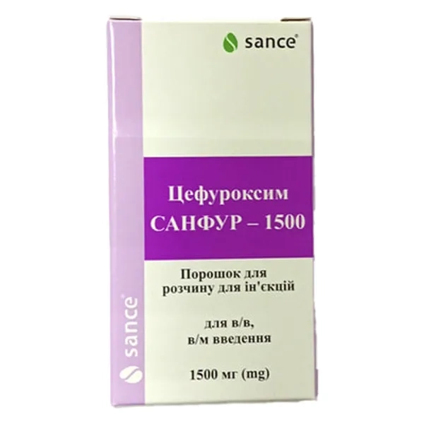 Санфур-1500 порошок для розчину для ін'єкцій 1,5 г флакон №1