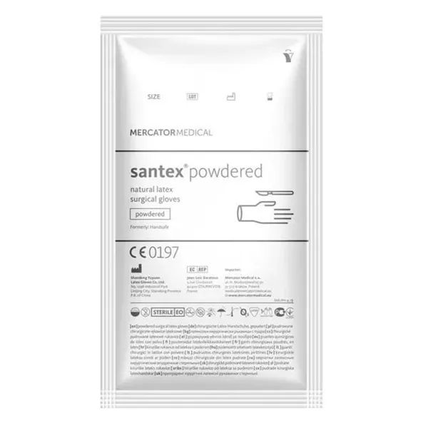 ПЕРЧАТКИ ХИР. СТ. SANTEX ЛАТ. Р.6,5 С ПУДРОЙ ПАРА