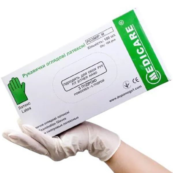 ПЕРЧАТКИ СМОТР. Н/СТ EG-112 (РАЗМ. M) ЛАТЕКС С ПУДРОЙ ГЛАД. 50ПАР (100ШТ)  4488